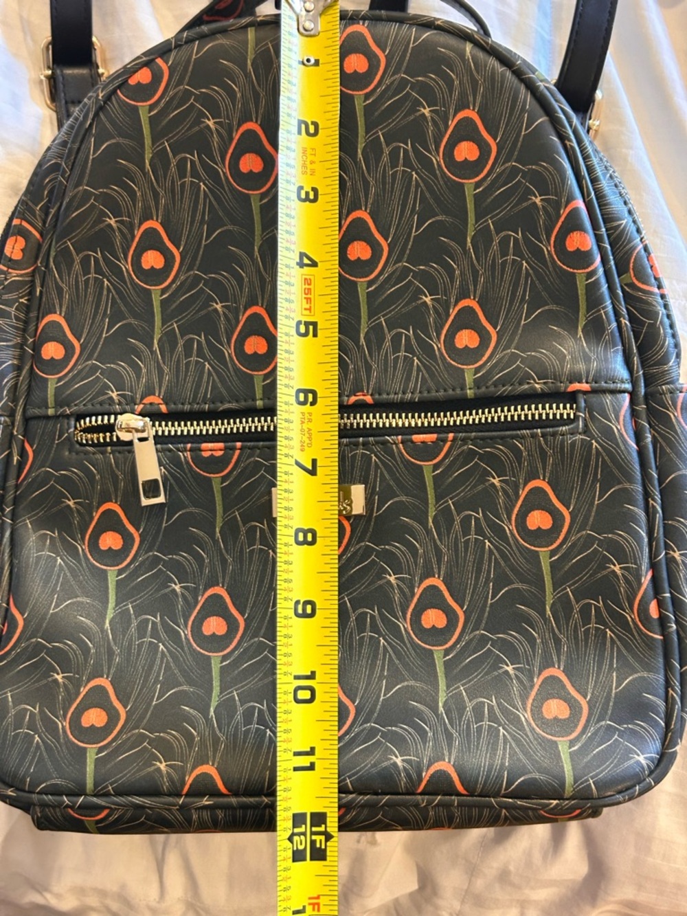 Harrods Backpack NWOT‎ Peacock Feather Green Adjustable Pockets Travel Statement - Picture 5 of 7